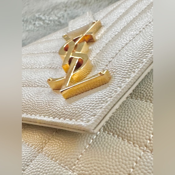 YSL Classic Monogram Envelope Bag Mixed Matelassé Grain de Poudre Leather Medium - Picture 4 of 14